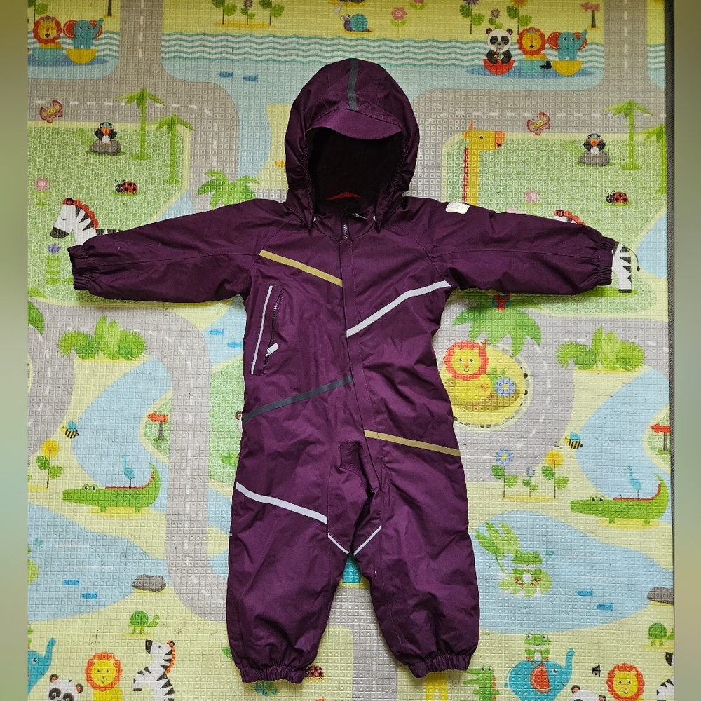 Purple Hooded Kids' Snowsuit